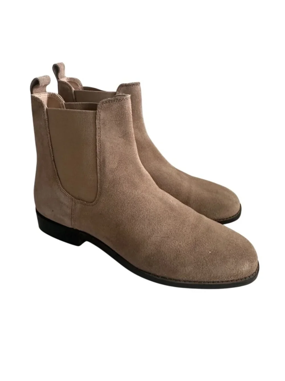 FIND Tan Suede Flat Ankle Boots Size 8.5 / 39